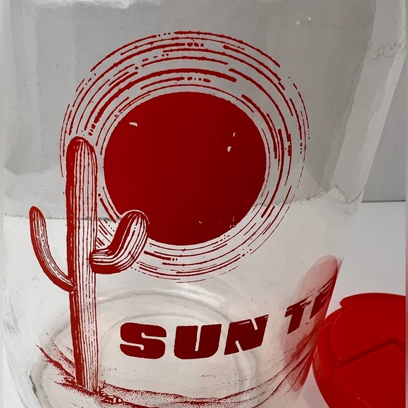 Vintage Sun Tea Glass Jar Desert Sun And Cactus 1 Gallon 1970s Retro - Picture 8 of 10